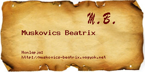 Muskovics Beatrix névjegykártya